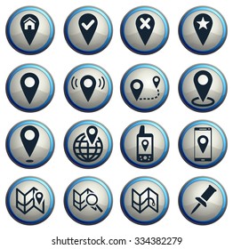 Pointer and maps simply vector icon set