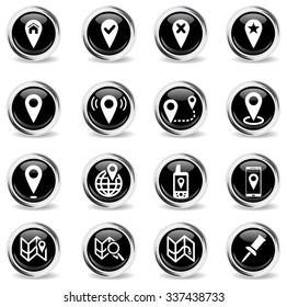 Pointer and maps simply vector icon set