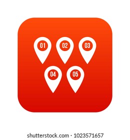 Pointer marks icon digital red for any design isolated on white vector illustration