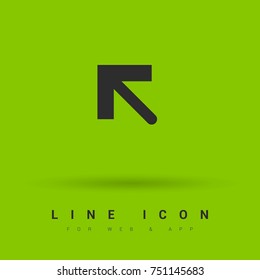 Pointer minimal icon. Arrow line vector icon for websites and mobile minimalistic flat design.
