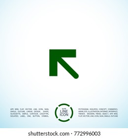 Pointer minimal icon. Arrow line vector icon for websites and mobile minimalistic flat design.