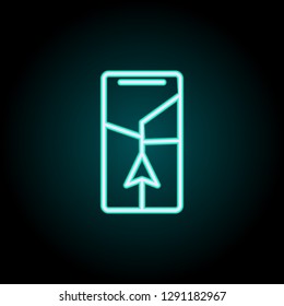 pointer to navigator screen icon. Elements of Navigation in neon style icons. Simple icon for websites, web design, mobile app, info graphics