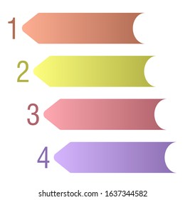 Pointer with number,4 steps levels or option with arrows, vector illustration.