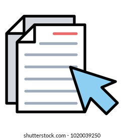 Pointer on documents, online reporting concept