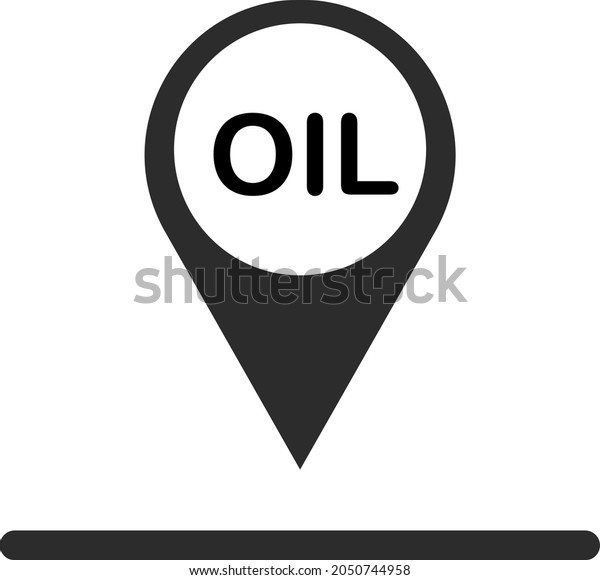 Pointer on the map of a gas station, oil\
industry. Flat icon for mobile concept and web design. Vector image\
isolated on a white\
background.