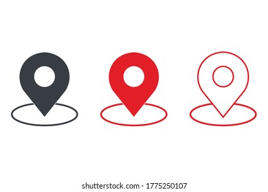 Pointer on map icons set. Vector illustration