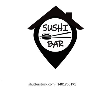 Pointer on a map of a restaurant with Chinese food. Food. Vetor icon.