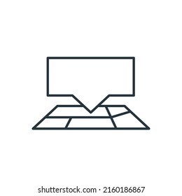 Pointer on map thin line icon. Element of simple icon for websites, web design, mobile app, info graphics. Thin line icon for website design and development, app development.