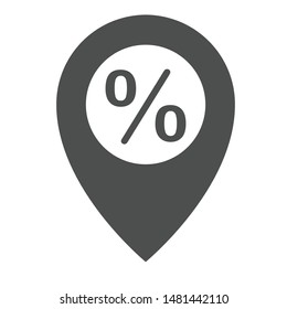 pointer with percent sign icon isolated on white background. discount pointer flat icon for web, mobile and user interface design