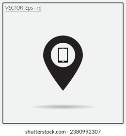 pointer with the phone web icon. vector design