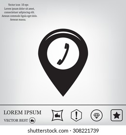 pointer with the phone web icon. vector design