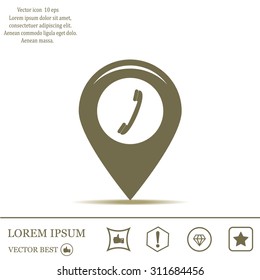 pointer with the phone web icon. vector design