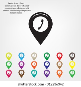 pointer with the phone web icon. vector design