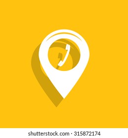 pointer with the phone web icon. vector design