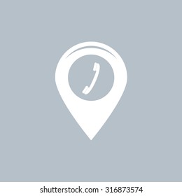 pointer with the phone web icon. vector design