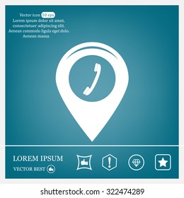 pointer with the phone web icon. vector design