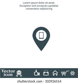 pointer with the phone web icon. vector design