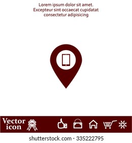 pointer with the phone web icon. vector design
