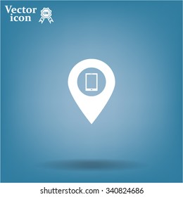 pointer with the phone web icon. vector design
