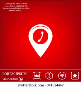 pointer with the phone web icon. vector design