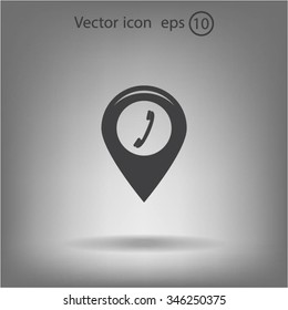 pointer with the phone web icon. vector design