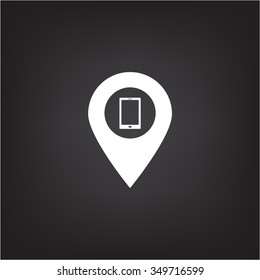 pointer with the phone web icon. vector design