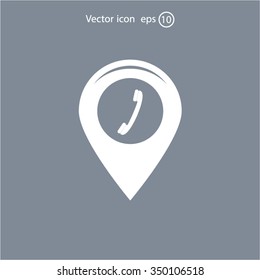 pointer with the phone web icon. vector design