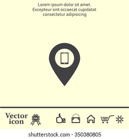 pointer with the phone web icon. vector design