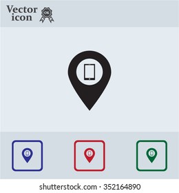 pointer with the phone web icon. vector design