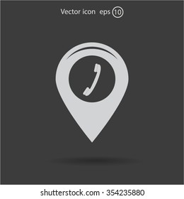 pointer with the phone web icon. vector design