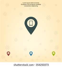 pointer with the phone web icon. vector design