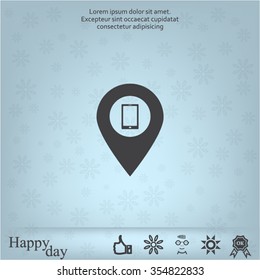 pointer with the phone web icon. vector design