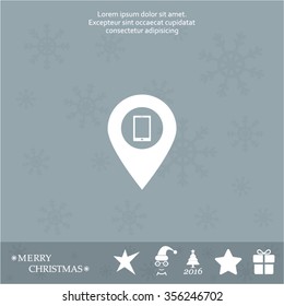 pointer with the phone web icon. vector design