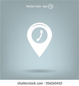 pointer with the phone web icon. vector design