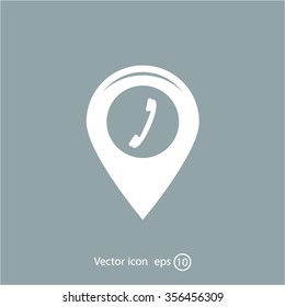 pointer with the phone web icon. vector design
