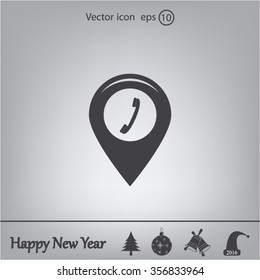 pointer with the phone web icon. vector design