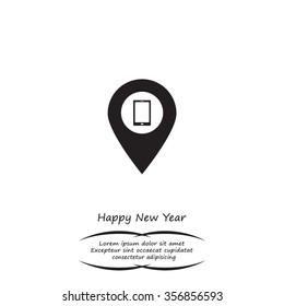 pointer with the phone web icon. vector design