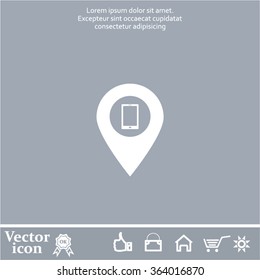 pointer with the phone web icon. vector design