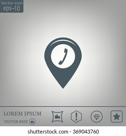 pointer with the phone web icon. vector design