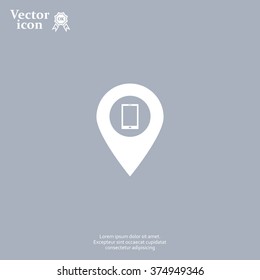 pointer with the phone web icon. vector design