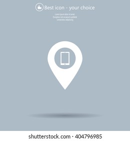 pointer with the phone web icon. vector design