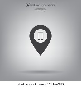 pointer with the phone web icon. vector design