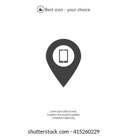 pointer with the phone web icon. vector design