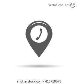 pointer with the phone web icon. vector design