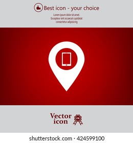 pointer with the phone web icon. vector design