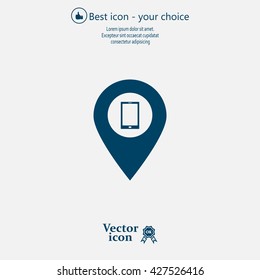 pointer with the phone web icon. vector design
