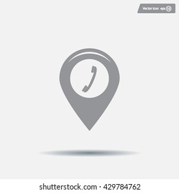 pointer with the phone web icon. vector design