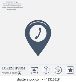 pointer with the phone web icon. vector design