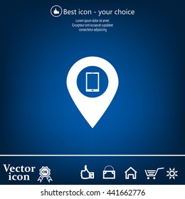 pointer with the phone web icon. vector design