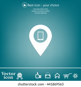 pointer with the phone web icon. vector design